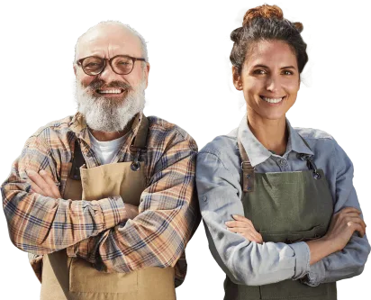 Two people side by side